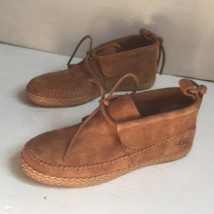🆕 UGG 🍁 Woodlyn Chestnut Moc Moccasin 𝐋𝐞𝐚𝐭𝐡𝐞𝐫 Suede Boots Shoes